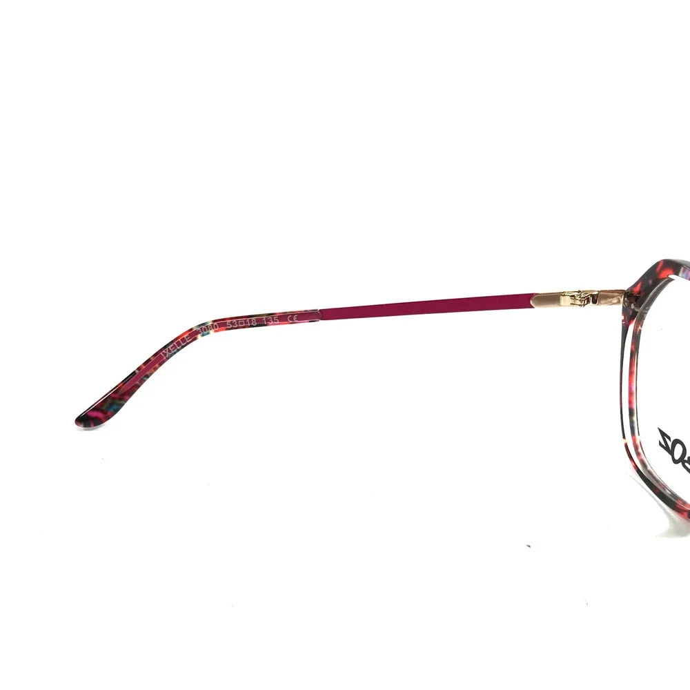 BOZ Eyeglasses Frames IXELLE 3080 Flower Pink Shiny Gold Red Butterfly 53-18-135